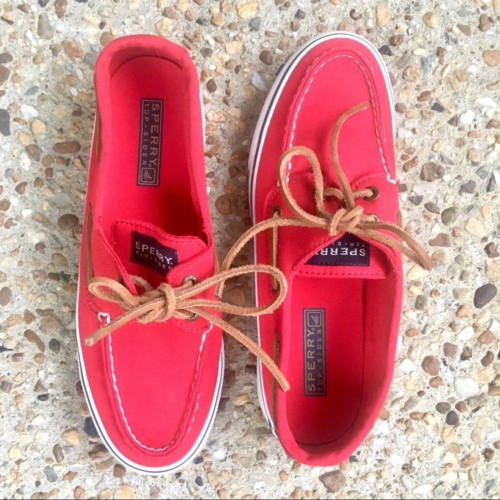 Sperry Top Sider Canvas Leather Tie  Boat Shoes Size 6